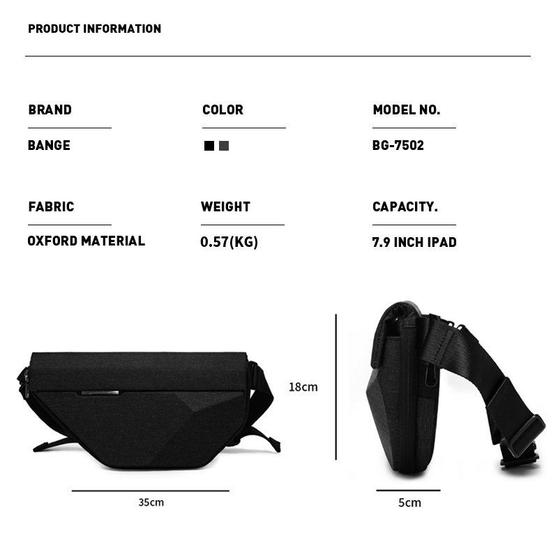 Bolsa de Ombro Masculina BANGE - Phone Accessories Hooks avaliação e preço