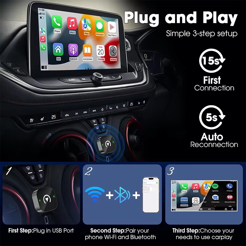 Adaptador CarPlay Sem Fio 2 em - Phone Accessories Design avaliação e preço